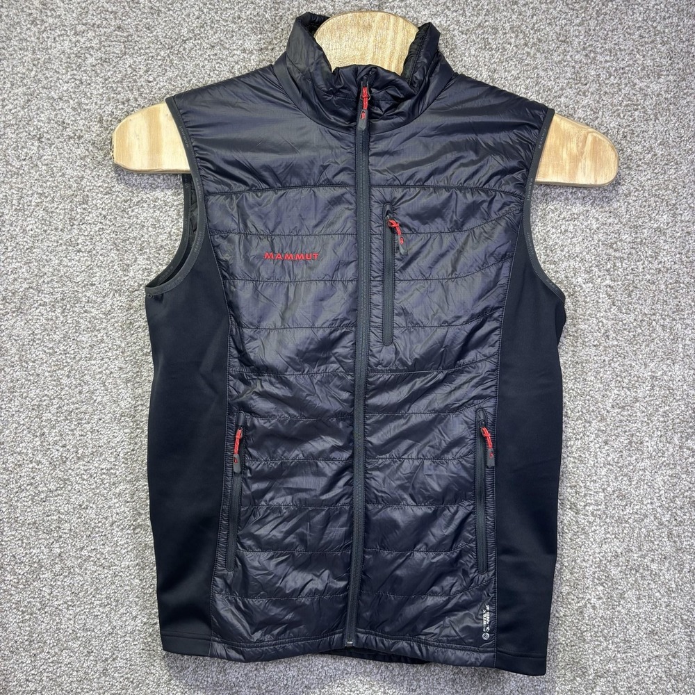 Mammut Vest Mens Large Black Polartec Alpha Pertex Quilted Full Zip Insulated